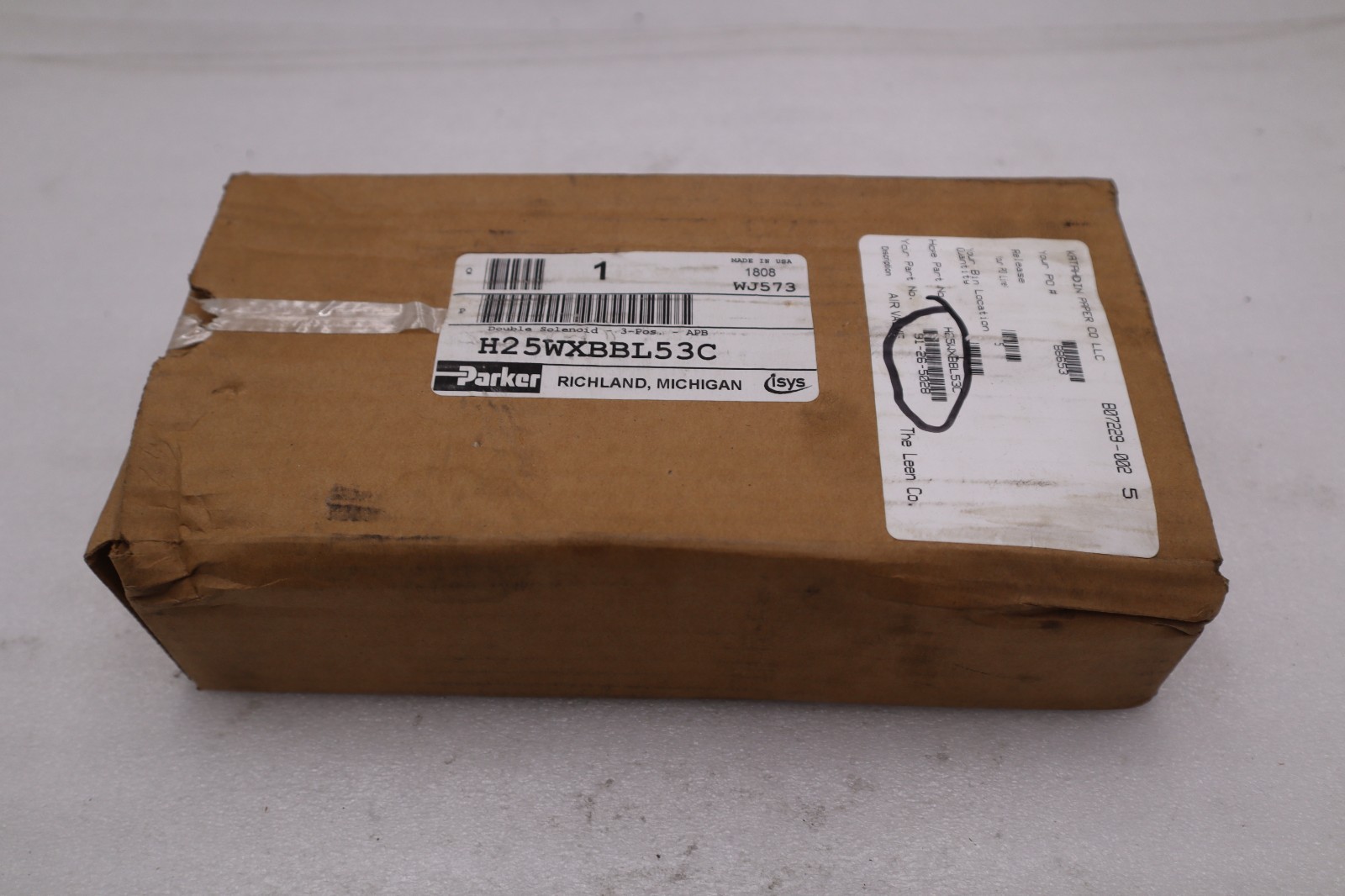 Used NEW OPEN BOX Parker H25WXBBL53C Double Solenoid Valve STOCK CC216