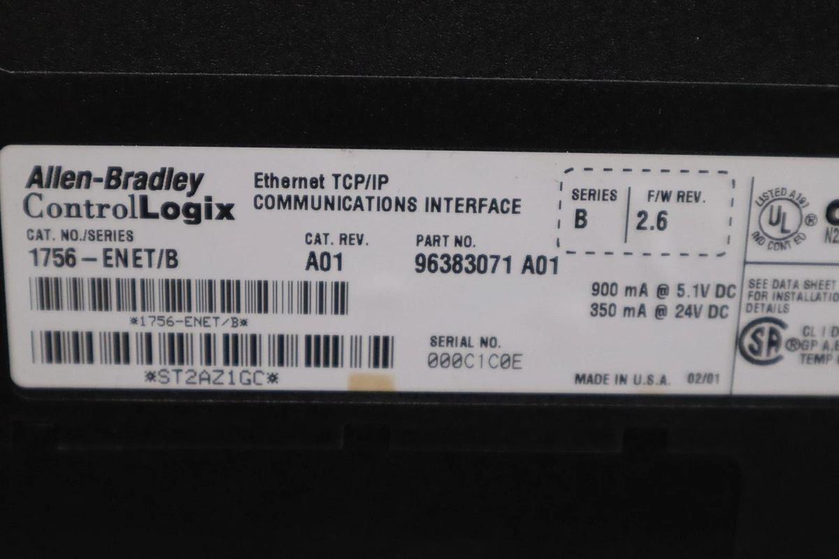 ALLEN BRADLEY 1756-ENET SER. B F/W 2.6  CAT A01 - STOCK GF834