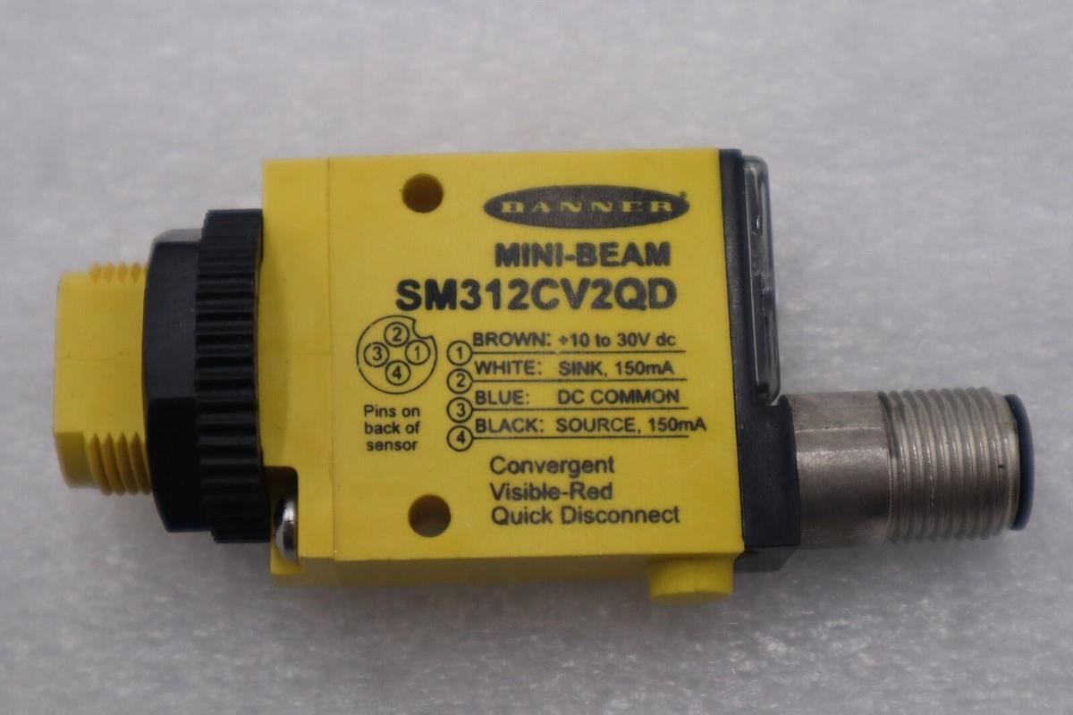 Used Banner SM312CV2QD Mini-beam Photoelectric Sensor 10-30v-dc NOB STOCK L-377-C