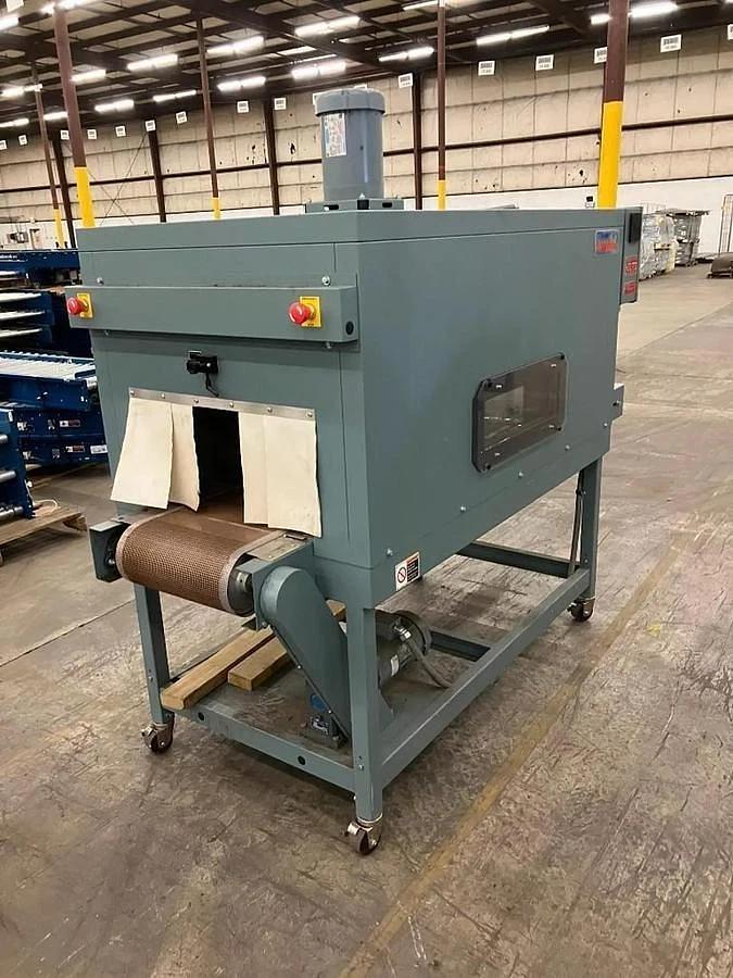 Used SHANKLIN T-71 SHRINK TUNNEL WITH 92"L TEFLON MESH BELT CONVEYOR