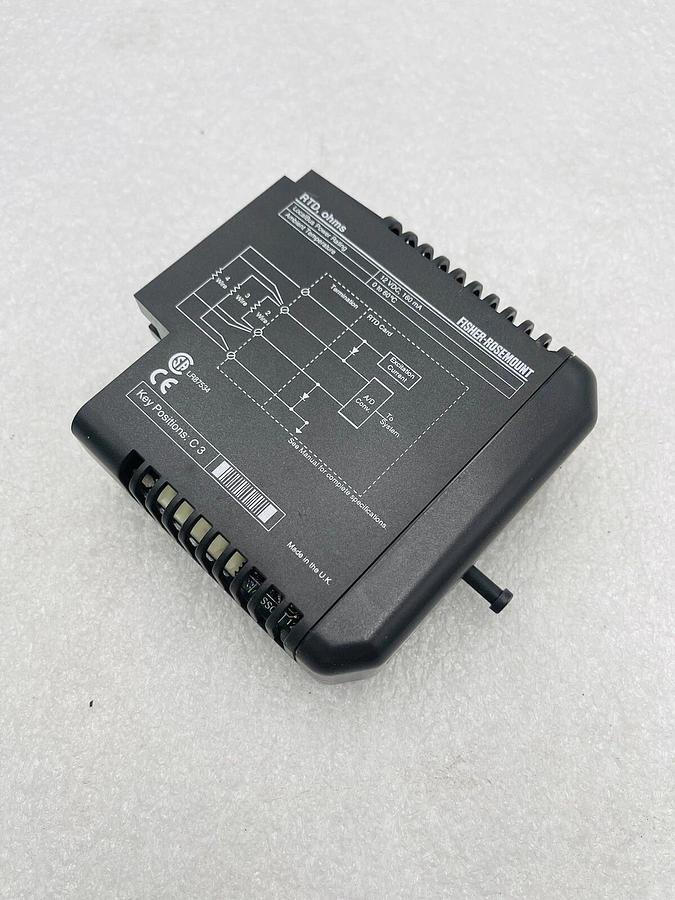 Used EMERSON KJ3002X1-BF1 RTD MODULE OHMS FINAL ASSEMBLY W/ SHIELD #K-2592