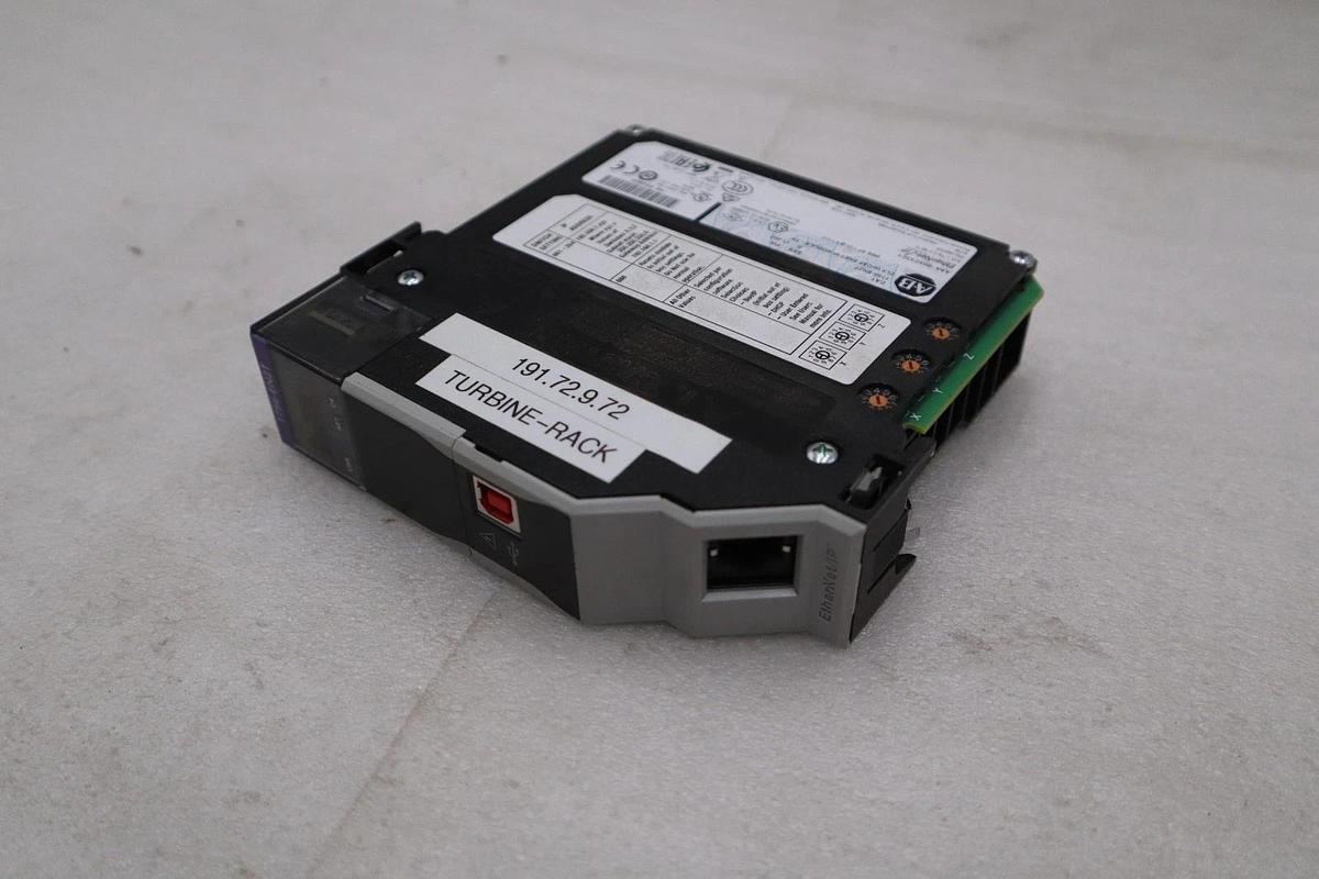 Used ALLEN BRADLEY 1756-EN2T PLC MODULE PULLED FROM USED MACHINERY STOCK GF-211A