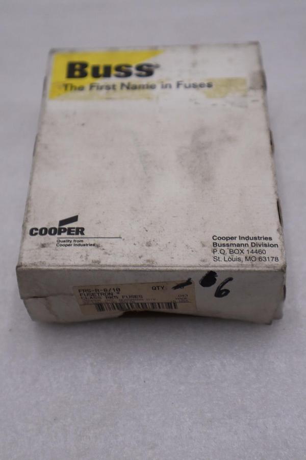 BOX OF 6 - Bussmann Fusetron FRS-R-8/10 Dual Element Time Delay Fuse - #GF576A