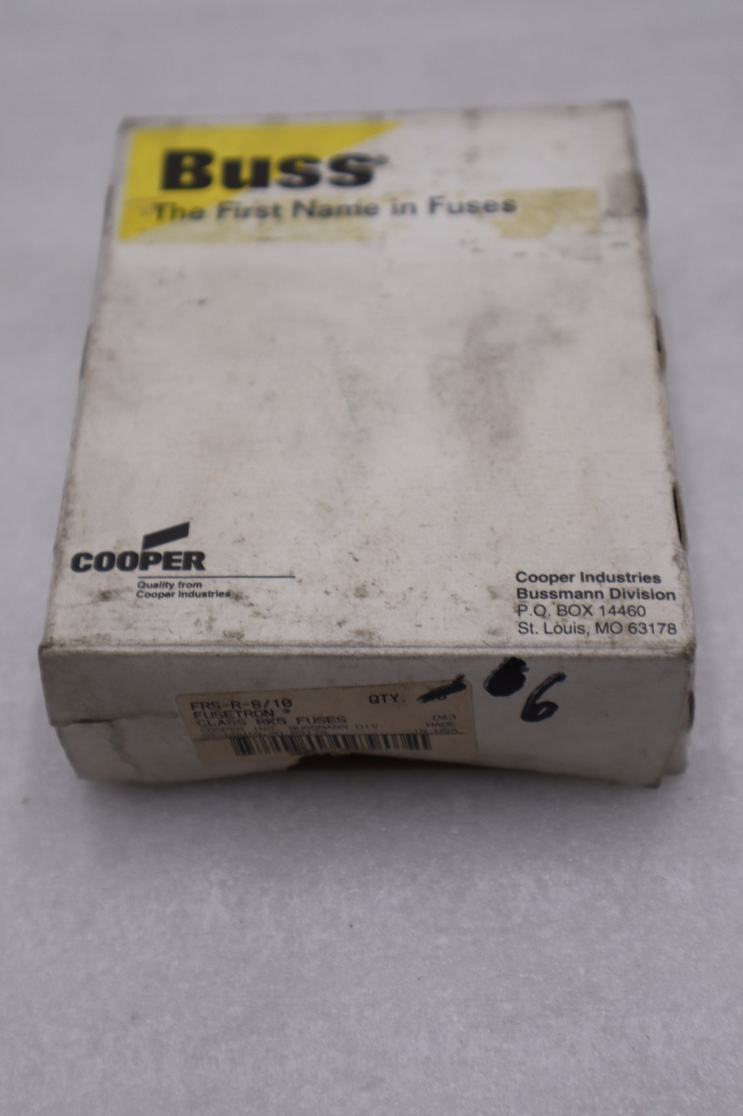 BOX OF 6 - Bussmann Fusetron FRS-R-8/10 Dual Element Time Delay Fuse  - #GF576A