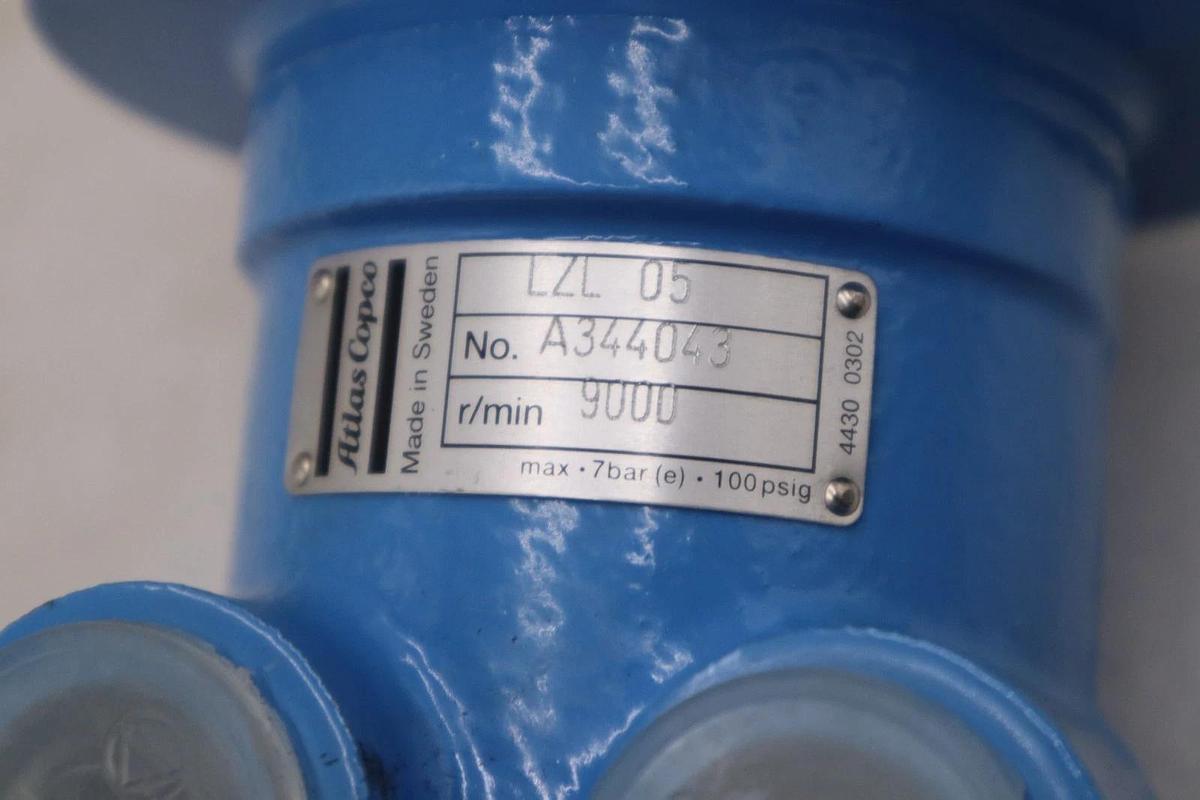 New OPEN BOX Atlas Copco LZL05 Pneumatic Air Motor 100PSIG R/Min 9000 STK SGF128