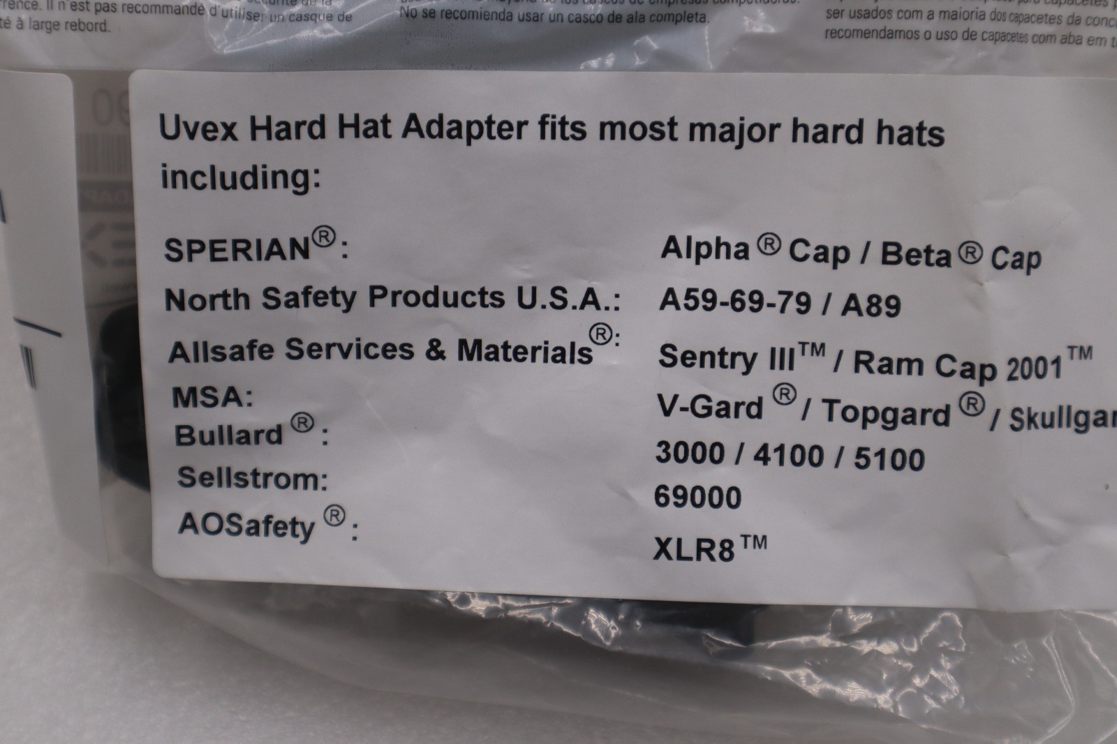 LOT OF 10 - UVEX Hard Hat Adapter Fits Most Hard Hats - STOCK SGF105