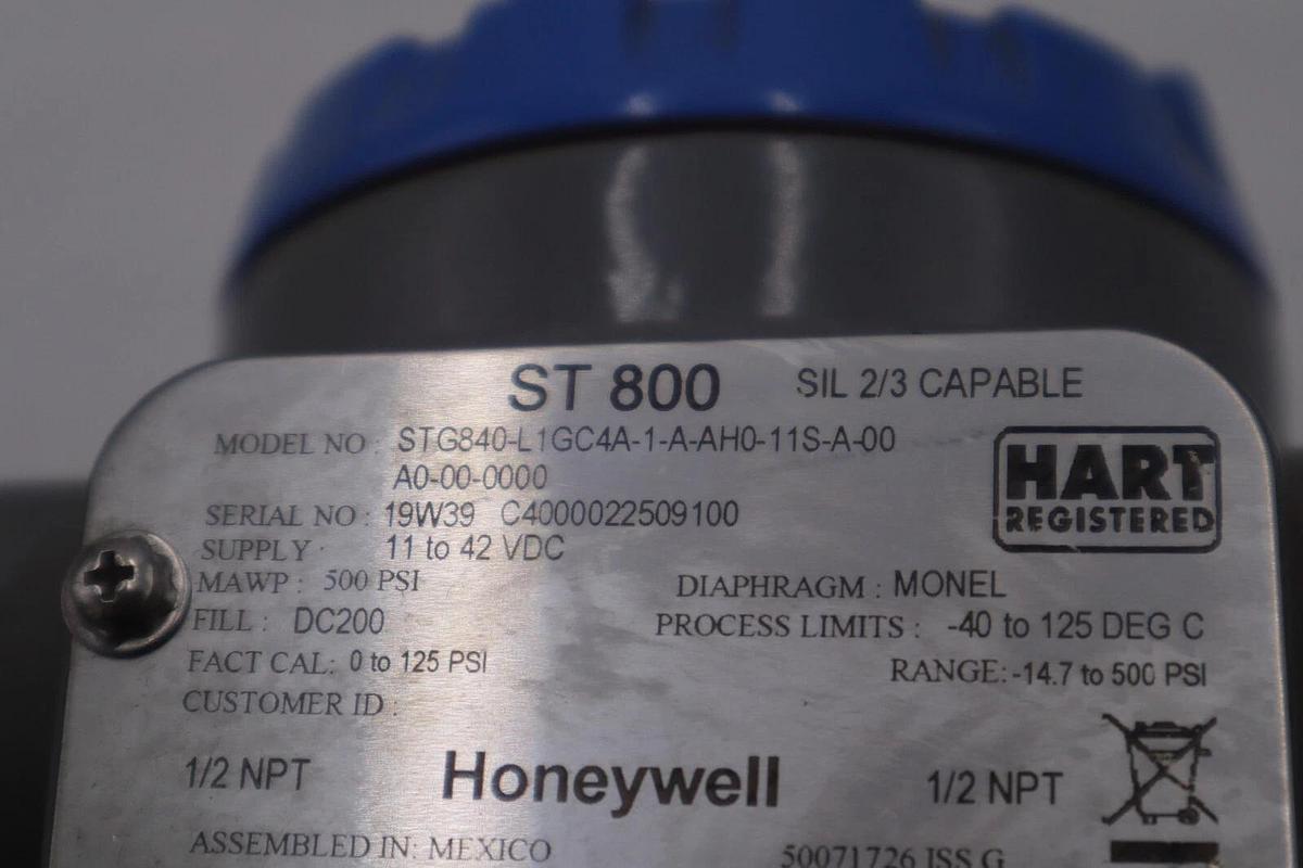 Honeywell STG840-L1GC4A-1-A-AH0-11S-A-00A0-00-0000 Pressure Transmitter #4605