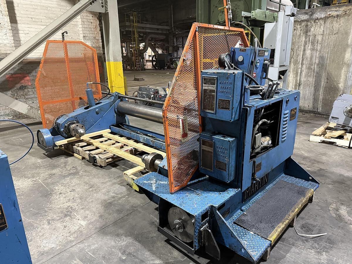 Used 72" WIDE MARTIN UNWIND BACK STAND 60" ROLL DIAMETER CAPACITY