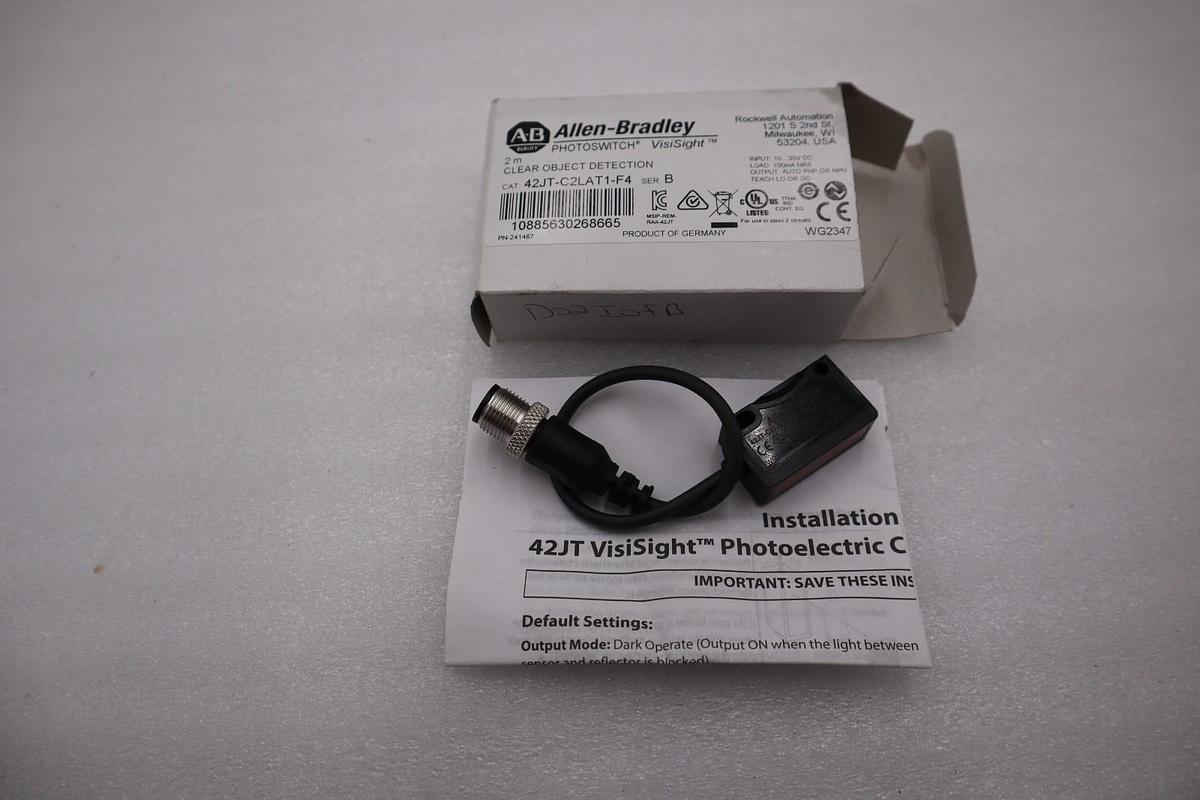 Allen Bradley 42JT-C2LAT1-F4 Photoelectric Sensor Clear Object Detect #H1230A