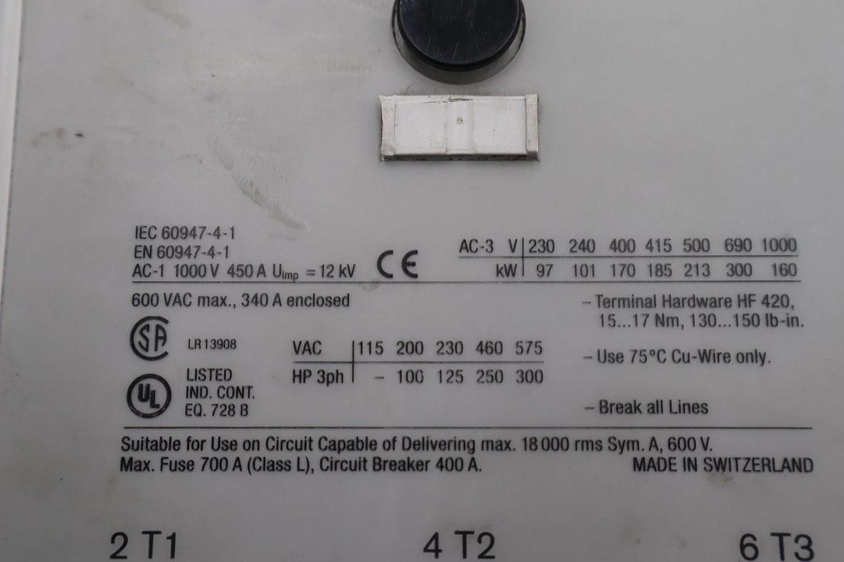 Used ALLEN-BRADLEY 100-D300 CONTACTOR 600 VAC MAX STOCK L-715