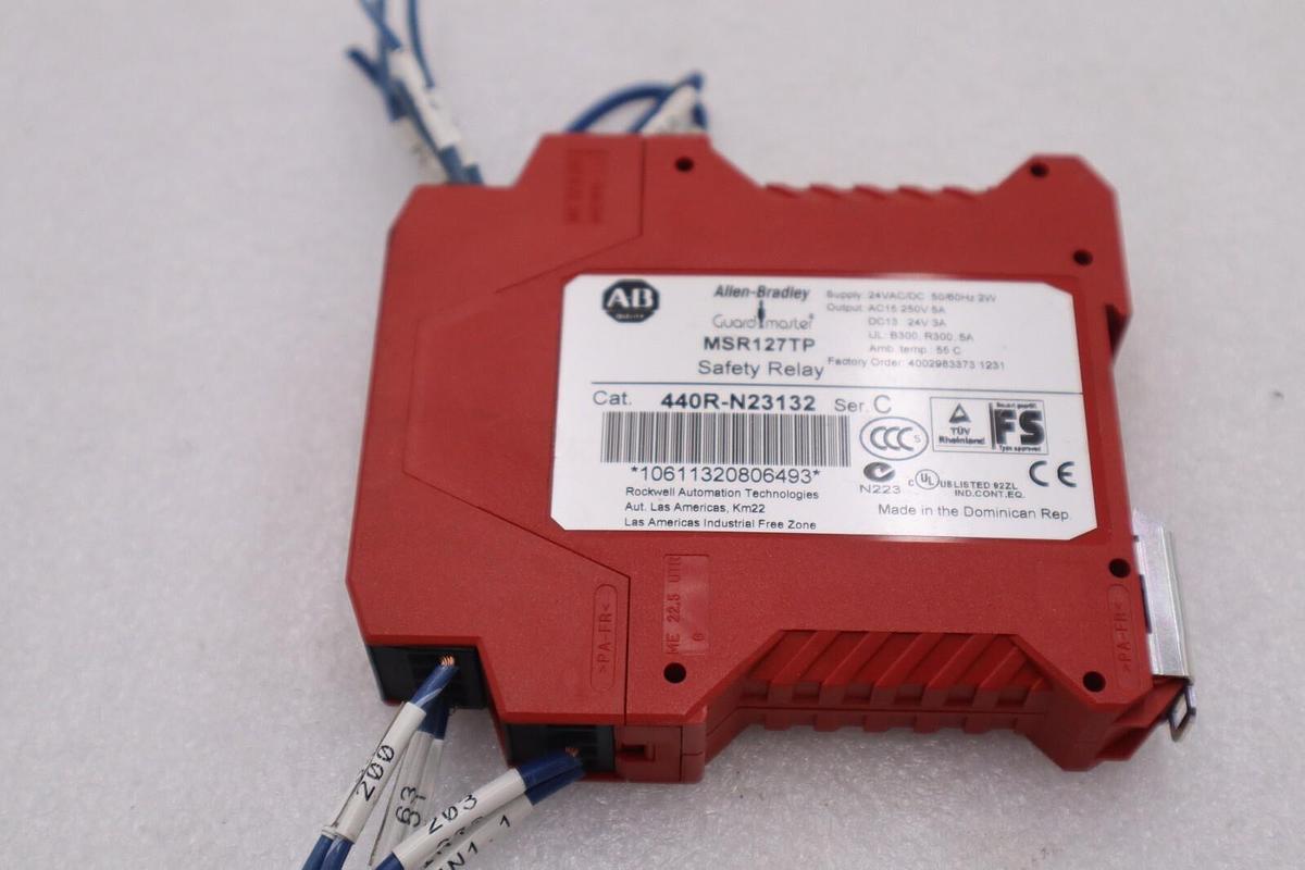 Used Allen Bradley 440R-N23132 /C, Safety Relay, Guard Master MSR127TP STOCK L-206A