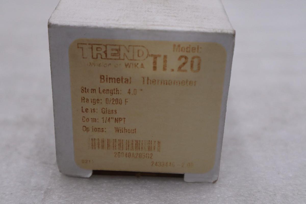 Wika TI.20 0/200 F 1/4"NPT Bimetal Thermometer - STOCK GF192A
