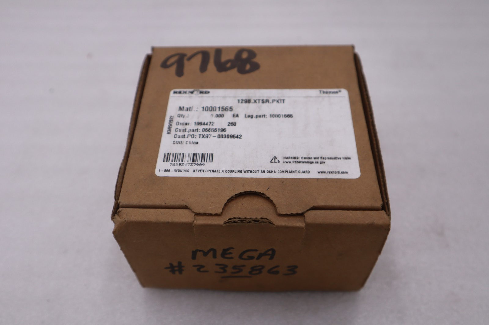 Rexnord 1298.XTSR.PKIT Hardware Kit - NEW IN BOX - STOCK GF682A