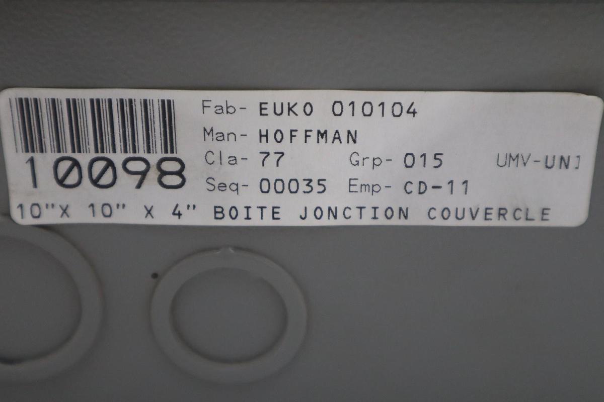 Used Hoffman 10N104 Nema Type 1 Enclosure 10" x 10" x 4" NEW OPEN BOX GF981
