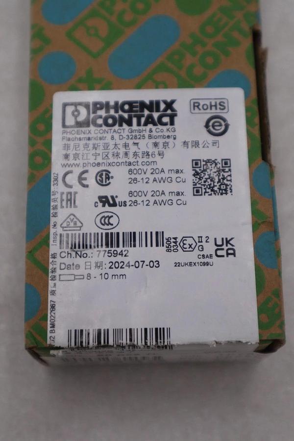 Used NEW 50 Pack Phoenix Contact D-32825 Terminal Block 600V 30A STK GF555A