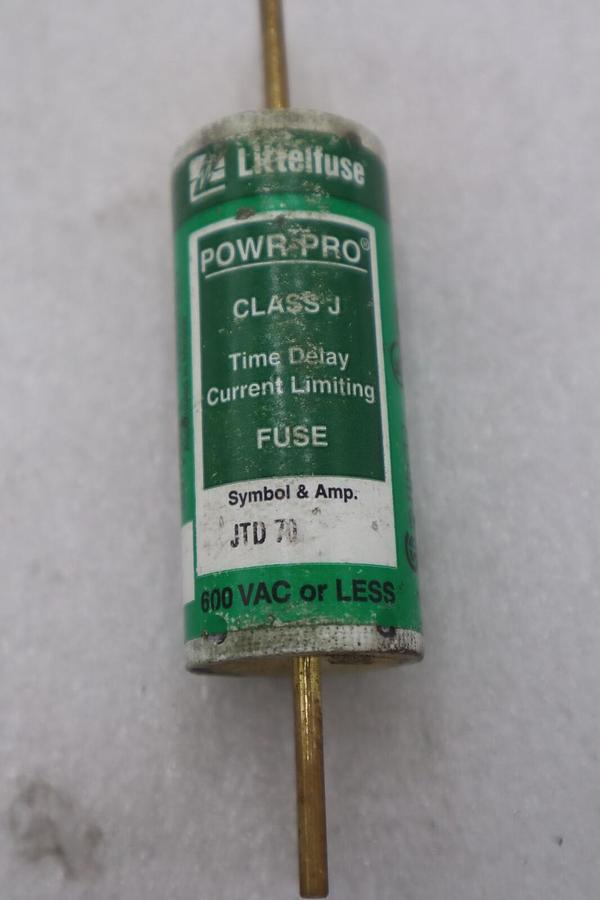 Used LITTELFUSE JTD 70 POWER PRO CLASS J 600 VAC FUSE STOCK #K-3772