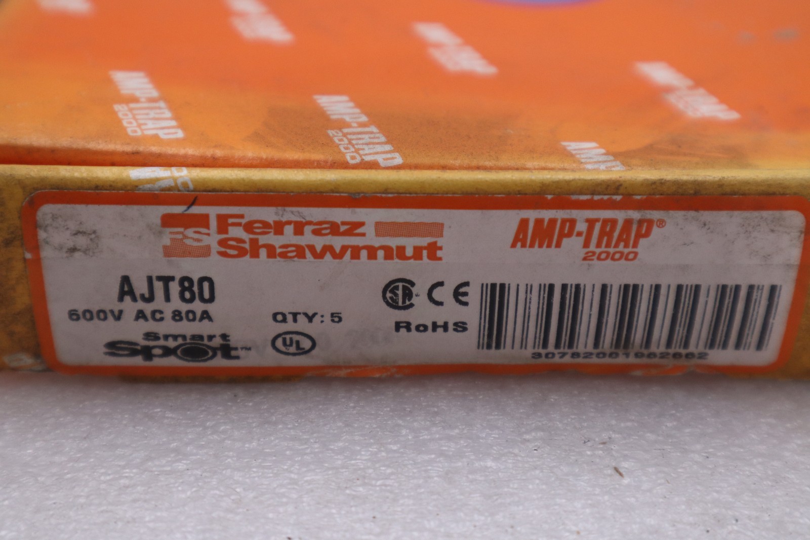 BOX OF 5 - FERRAZ SHAWMUT AJT80 Dual-Element Time-Delay 80A - STOCK GF310A