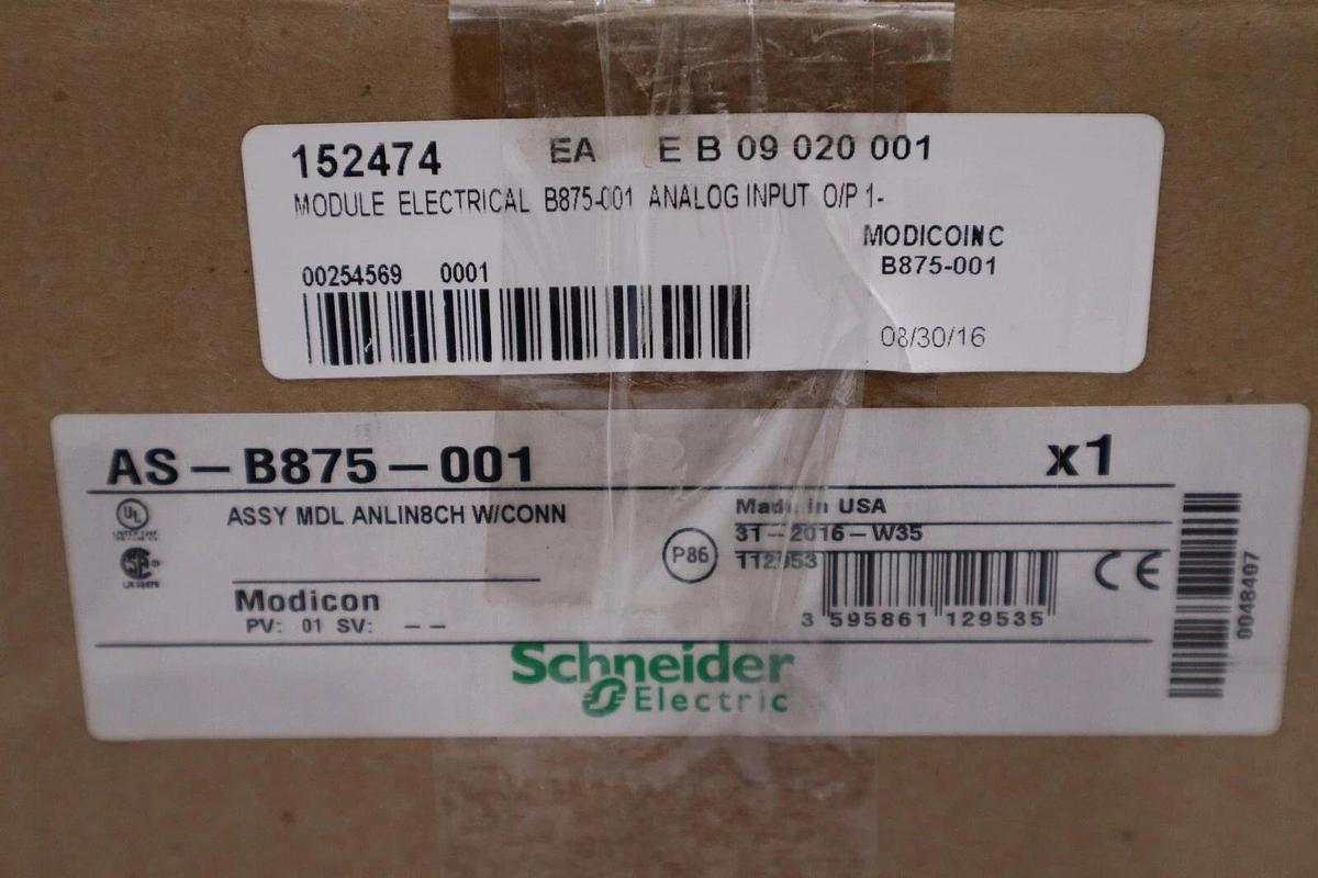 Used NEW SCHNEIDER ELECTRIC AS-B875-001 8-Channel Analog Input Module STOCK G225
