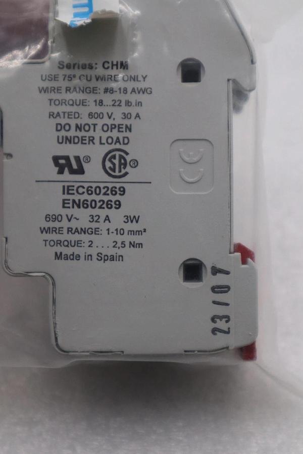 LOT OF 2 - Bussmann CHM2D 2 Pole Fuse Holder STOCK G638A