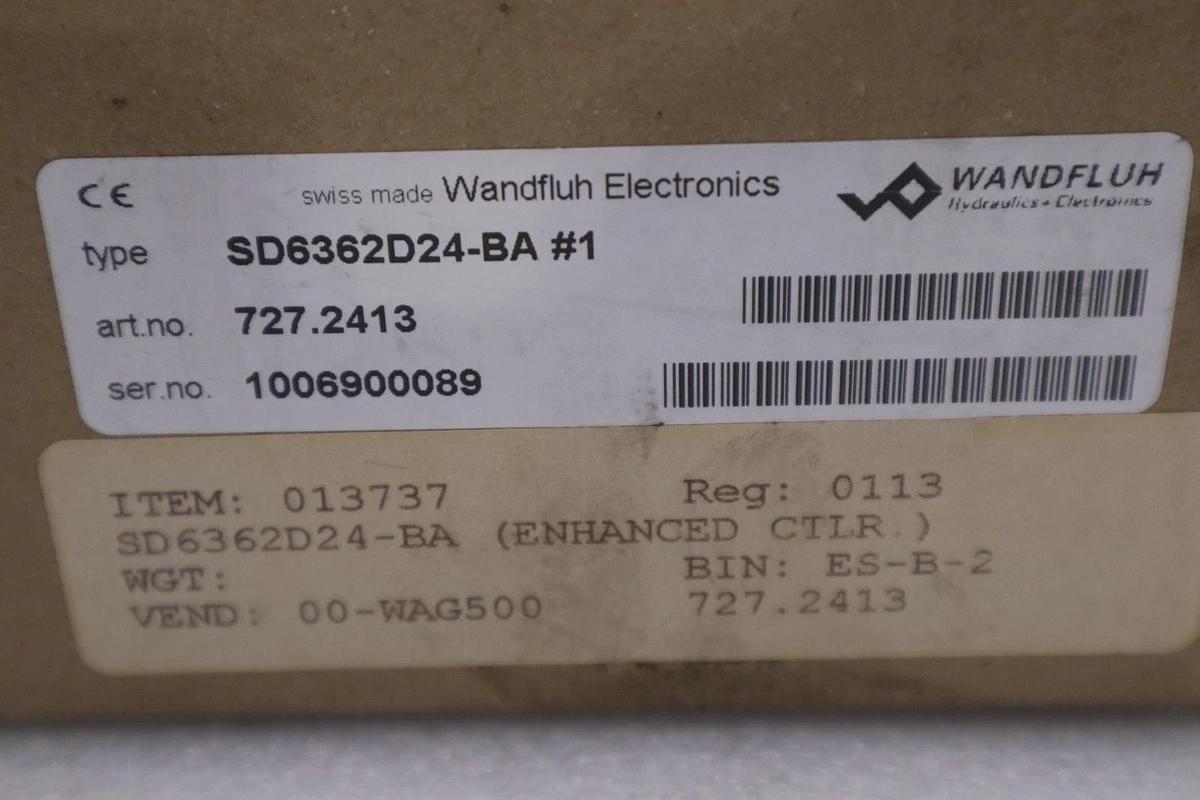 Used WANDFLUH ELECTRONIC SD6362D24-BA AMPLIFIER CONTROLLER - STOCK GF604