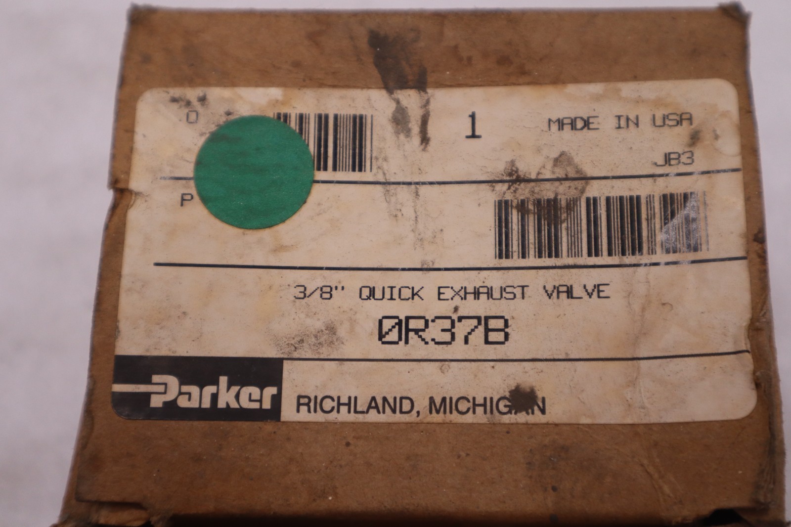 PARKER 0R37B 150PSI 3/8" - NEW IN BOX - STOCK GF1039A