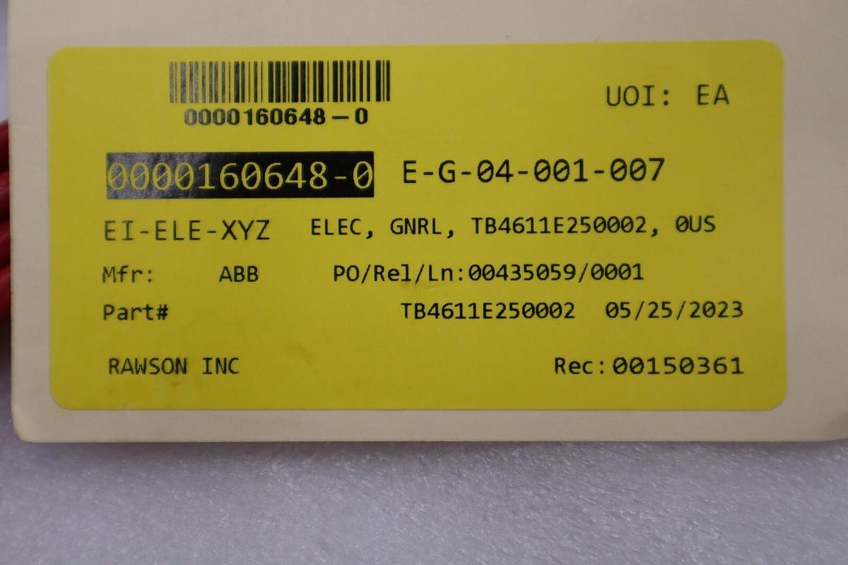 NEW ABB TB4611E250002 Conductivity Sensor STOCK G727