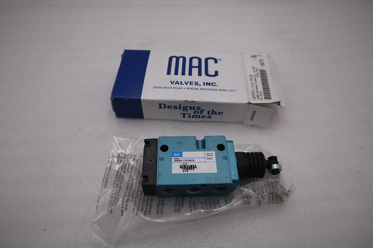 MAC VALVES INC 180001-112-0018 SOLENOID VALVE 1800 SERIES 4-WAY STOCK H734A