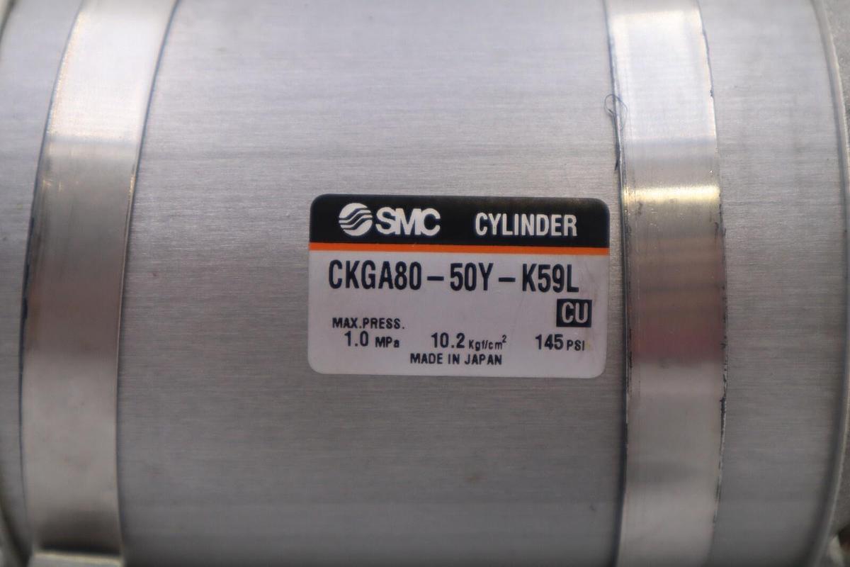 Used (NEW) SMC CKGA80-50Y-K59L 145psi Pneumatic Clamp Cylinder STOCK S-367