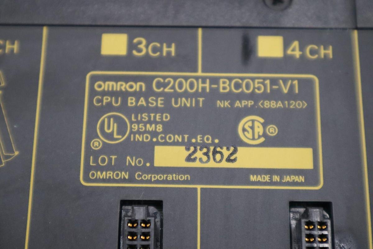 Used OMRON C200H-BC051-V1 CPU Base Unit stock 3911-A
