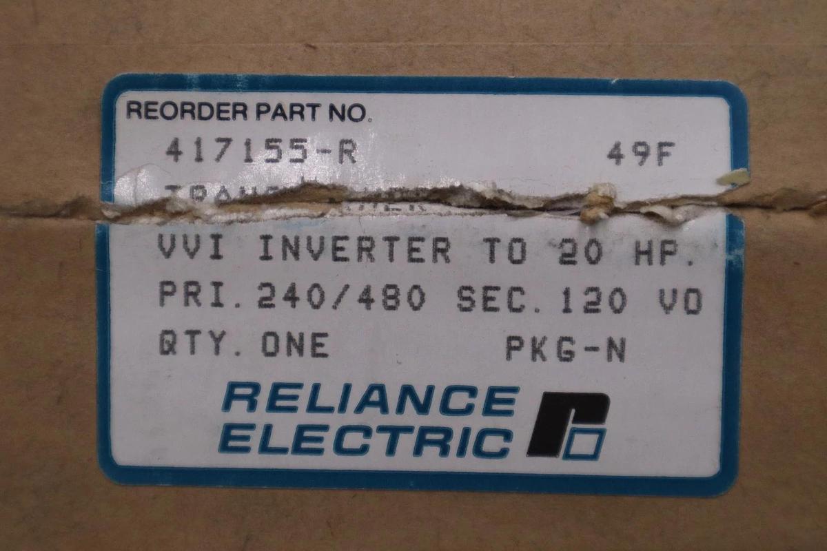 NEW OPEN BOX RELIANCE ELECTRIC 417155-R Transformer 240/480 V STK K44C