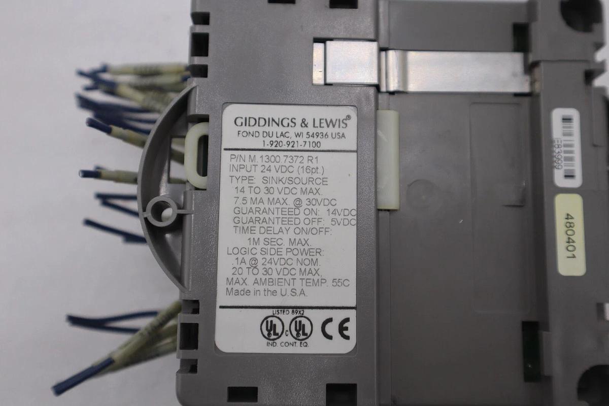 Used GIDDINGS & LEWIS M.1300.7372 R1 Input Module 24VDC SINK/SOURCE STOCK 621-D