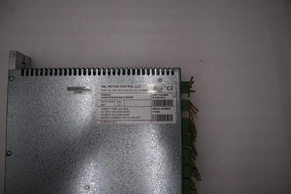 Used G & L MOTION CONTROL M.1302.7612 5-Axis Integrated Stepper 32Vac STOCK 5140A