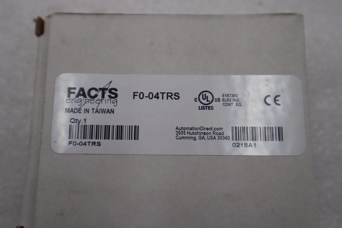 AUTOMATION DIRECT F0-04TRS OUTPUT MODULE 4-POINT 6-48 VDC/6-208 VAC STOCK L-606C