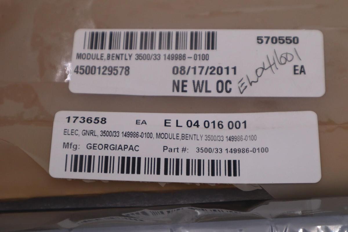 Used Bently Nevada 149986-100 3500/33 16 Channel Relay Module NEW UNIT STOCK G304A
