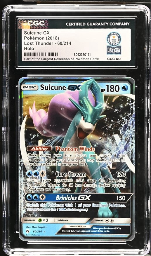 Used 2018 Pokémon TCG Sun & Moon Suicune GX Lost Thunder 60/214 CGC WORLD RECORD 1/1