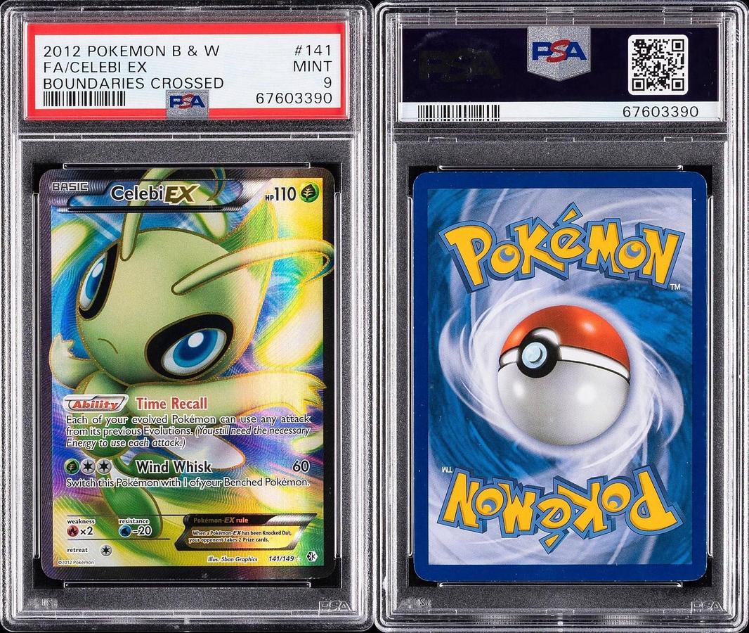 Used 2012 POKEMON BLACK & WHITE BOUNDARIES CROSSED #141 CELEBI EX PSA 9