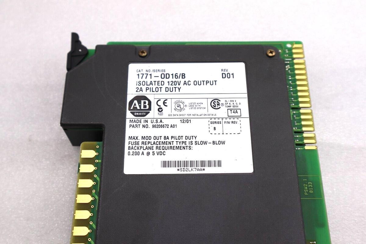 Used ALLEN BRADLEY 1771-0D16 SER B ISOLATED 120V AC OUTPUT #L-519