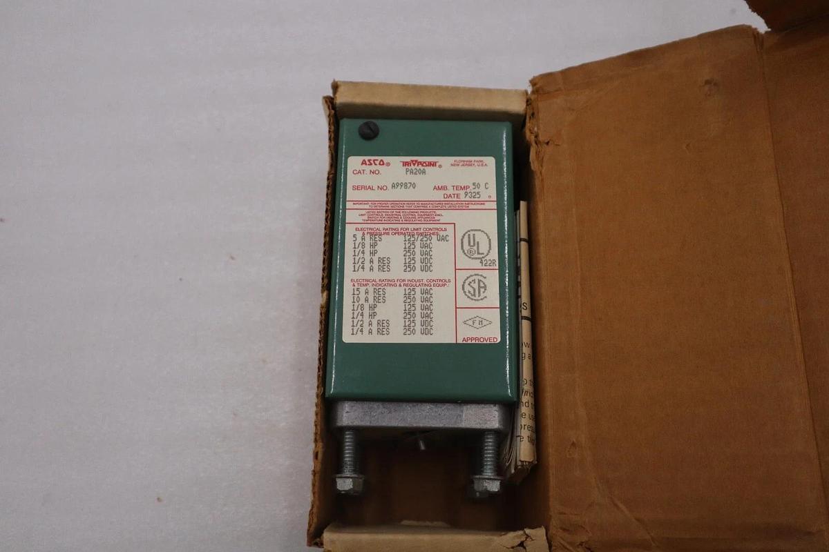 NEW OPEN BOX ASCO PA20A Pressure Switch STOCK 612-D
