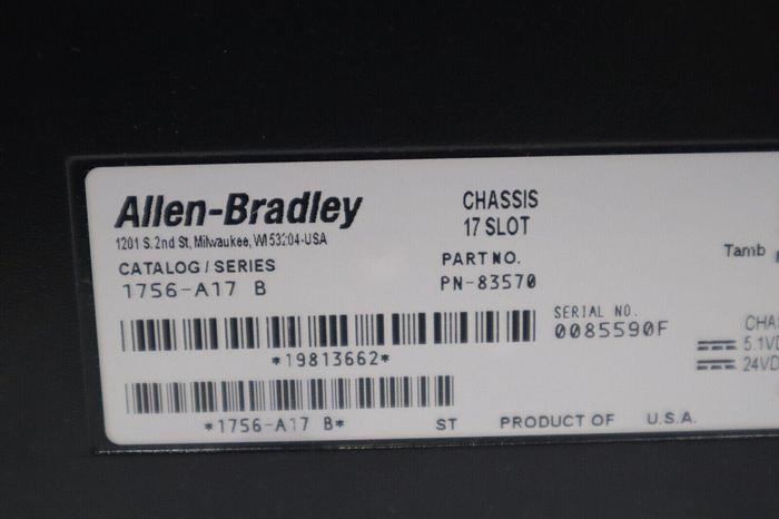 Used ALLEN BRADLEY 1756-PB72/C 1756-A17/B CHASSIS 17-SLOT PLC STOCK 5714