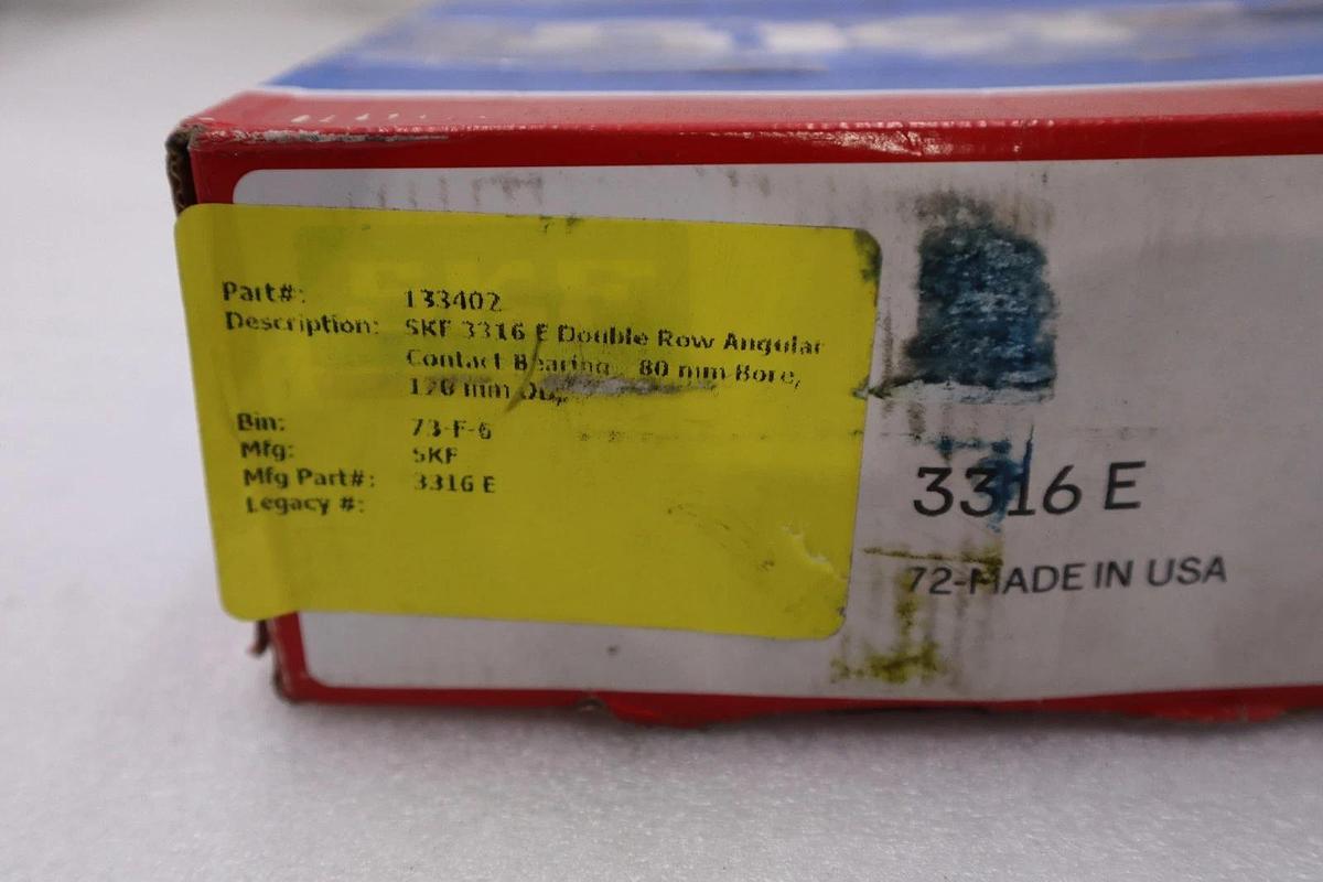 Used SKF 3316 E/ 3316E BEARING - NEW IN BOX - STOCK 2950CC