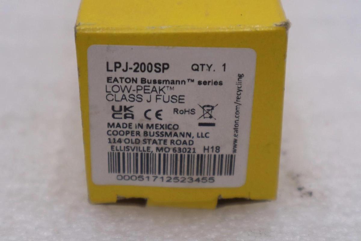 Used LOT OF 3 --NEW LPJ-200SP 1PC Class J Fuse 600V 200A STOCK K325A