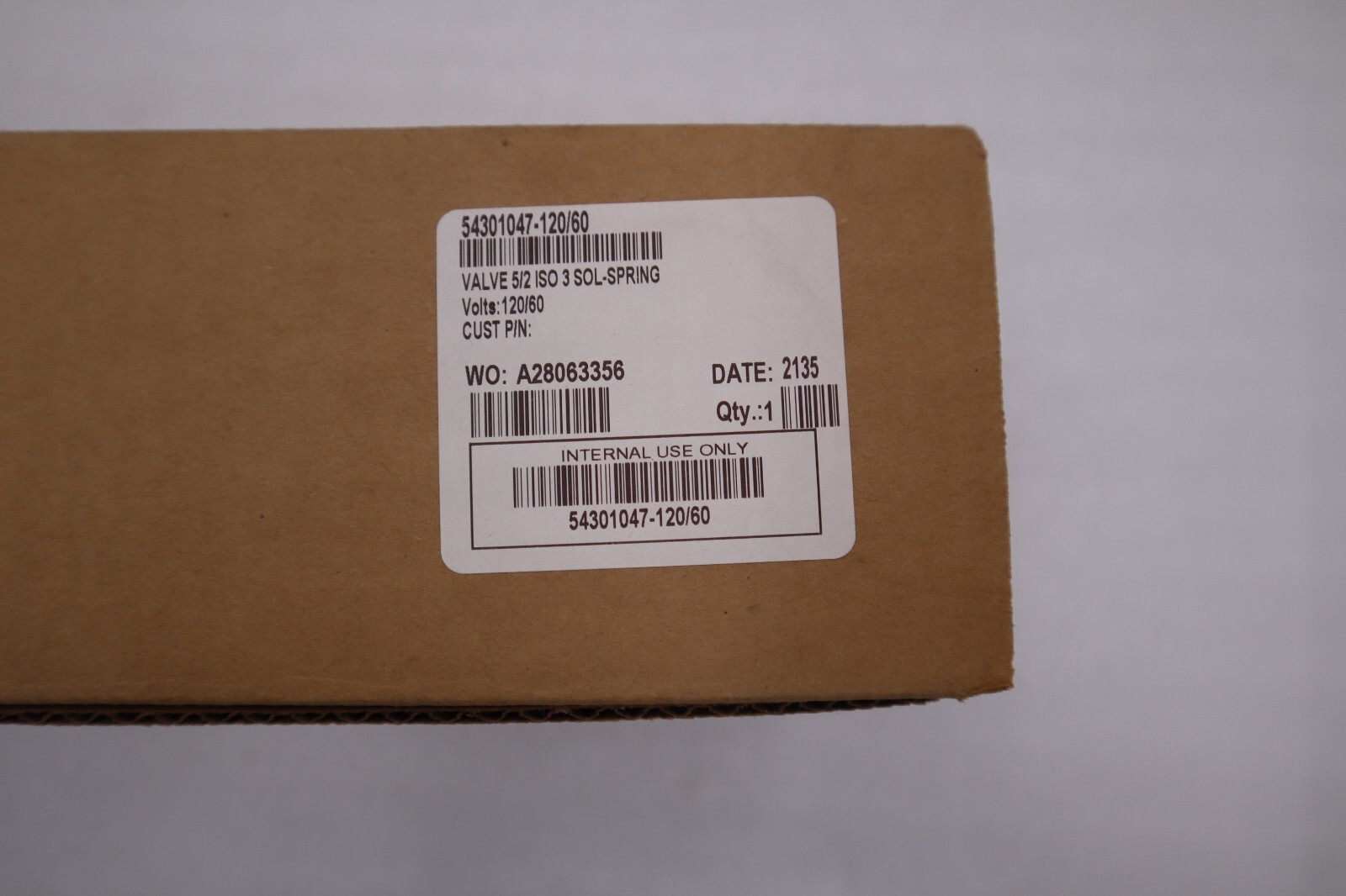 NEW ASCO SOLENOID SPRING VALVE 54301047-120/60 5/2 5 WAY 2 POSITION STK G10