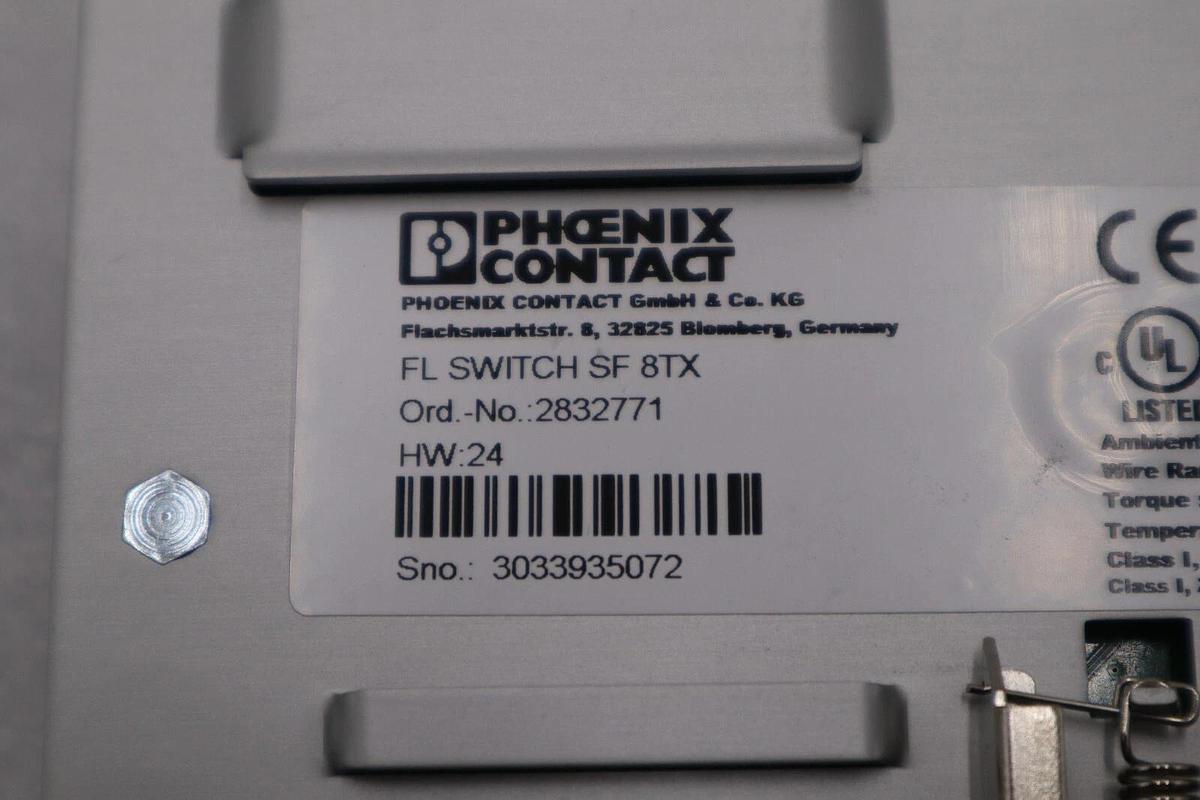 Used Phoenix Contact FL Switch SF 8TX Eight Port Industrial STOCK K-95C