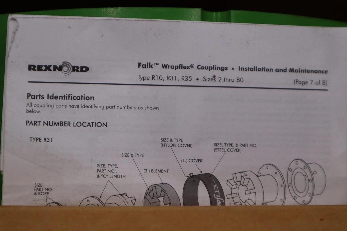 Used REXNORD 3700222 WRAPFLEX 80R STD ELEMENT - STOCK GF11