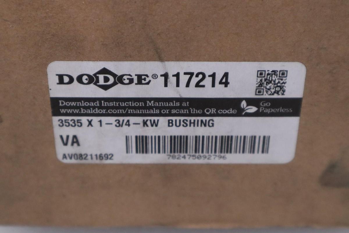 Used DODGE 3535 X 1 3/4 KW 117214 TAPER LOCK BUSHING NEW OPEN BOX STK CC115