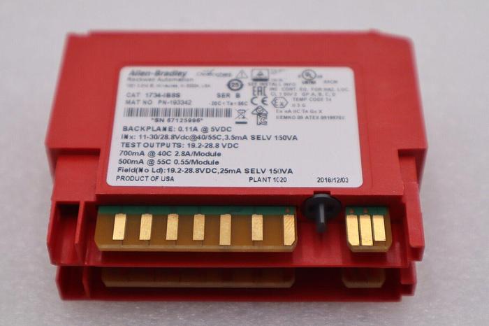 Used Allen-Bradley 1734-IB8S DIGITAL SAFETY INPUT MODULE POINT GUARD I/O STOCK 2411A