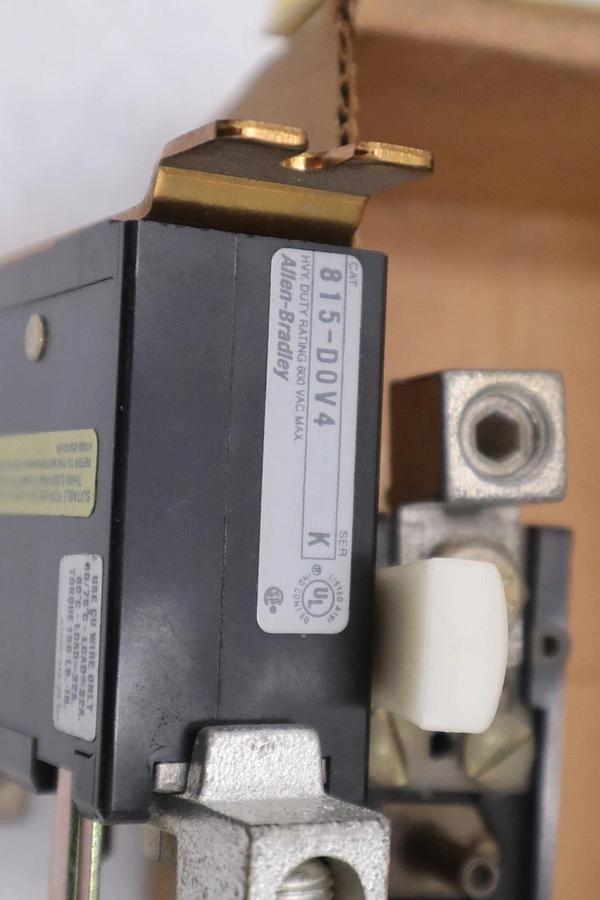 Used Allen Bradley 815-D0V4 Ser K Manual Size 3 Heater Overload Base - STOCK 5718CC