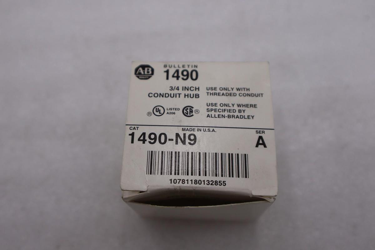 LOT OF 2 - ALLEN-BRADLEY 1490-N9 3/4" NON-METALLIC CONDUIT CONNECTOR STOCK H537A