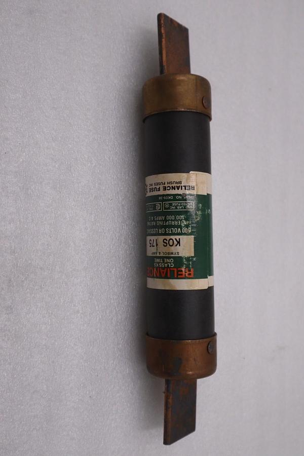 LOT OF 3 - RELIANCE KOS175 CLASS K5 ONE TIME FUSE - STOCK 5850A