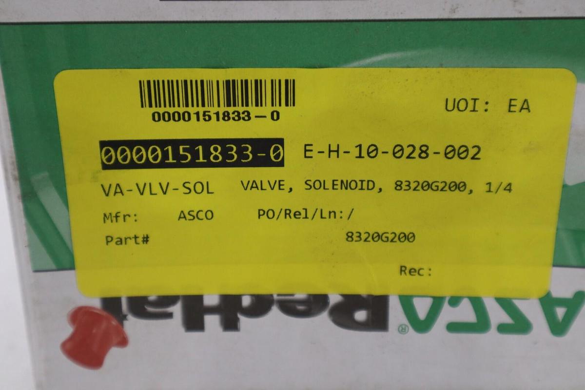 NEW ASCO 8320G200 3-Way STAINLESS SOLENOID VALVE 1/4" 120Vac STOCK G566